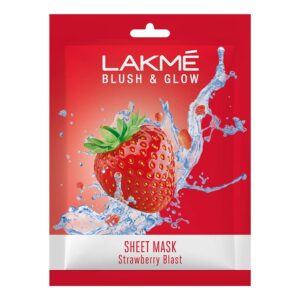 lakme blush & glow strawberry sheet mask|| 25 ml