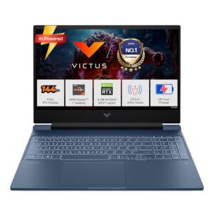 hp smartchoice victus, amd ryzen 5 8645hs, 6gb rtx 3050, 31 tops, 16gb ddr5(upgradeable) 512gb ssd, 144hz, 300nits, fhd, 15.6"/39.6cm, win11, m365* office24, blue, 2.3kg, fb3009ax, ai gaming laptop【6 core amd ryzen 5 8645hs】experience the power of 12 threads and a 16mb l3 cache, designed for serious gaming and multitasking. stay cool under pressure with the updated thermals. 【6gb nvidia geforce rtx 3050 laptop gpu】unlock immersive gaming experiences with dedicated graphics that deliver impressive 3d rendering and data processing for your favorite games. 【high speed memory and storage】16gb ddr5 ram and 512 gb pcie gen4 nvme tlc m.2 ssd offer lightning fast data transfer rates for seamless gameplay and quick load times. 【popular games】play all your favorite games like counterstrike, call of duty, gta v, cyberpunk 2077, world of warcraft, minecraft, the witcher 3, god of war 4, fifa 23, gotham knights, and more. 【micro edge display】enjoy a captivating visual experience on a 15.6" fhd display, featuring a rapid 144hz refresh rate, anti glare screen, for an unparalleled gaming experience
