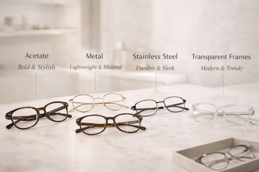 How to Choose the Right Eyeglasses for Your Face Shape (Males & Females) Frame Materials and Style Considerations