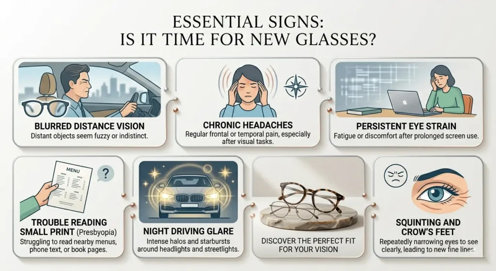 symptoms of needing new glasses