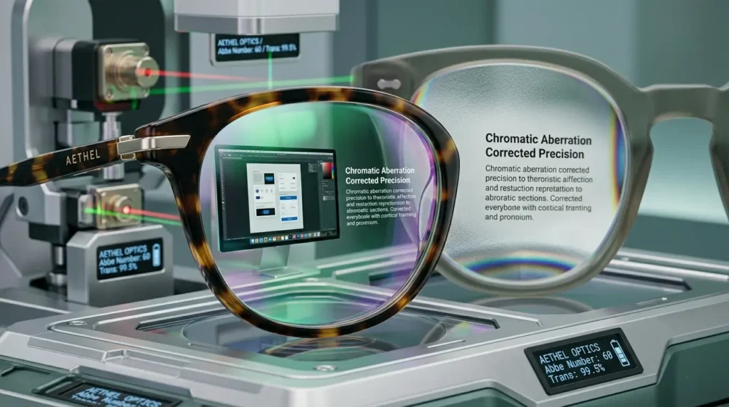 Why You Should Invest in Premium Eyewear Close-up comparison of premium prescription lenses showing sharper clarity and reduced distortion compared to standard lenses.