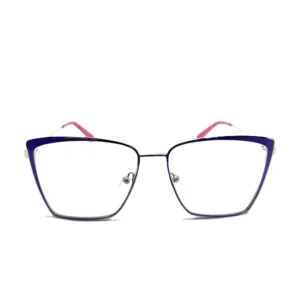 Purple Metal Geometric Eyeglasses Frame